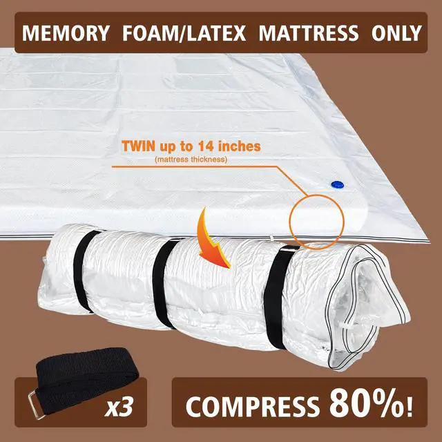 Alt view image 2 of 6 - Twin Mattress Vacuum Bag for Moving Storage Shipping