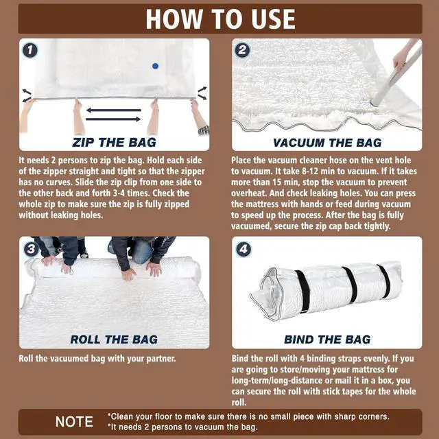 Alt view image 4 of 6 - Twin Mattress Vacuum Bag for Moving Storage Shipping