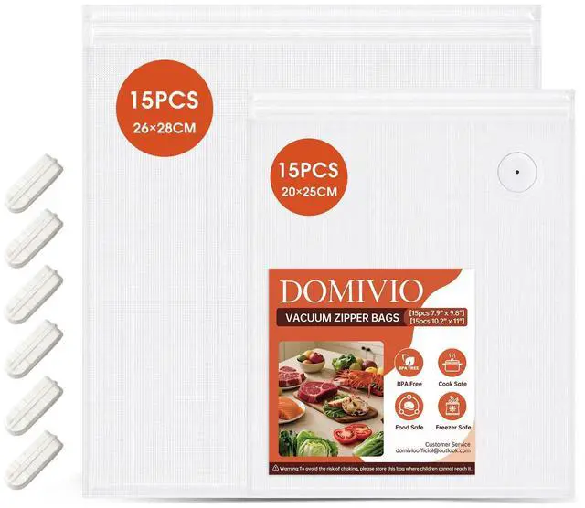 Main image of Reusable Vacuum Storage Bags for Food, 30PCS (S+M) BPA-Free Sous Vide & Freezer Bags with Air Valve, 2 Sizes 7.9'' x 9.8'' & 10.2'' x 11'', Compatible with Most Vacuum Sealers