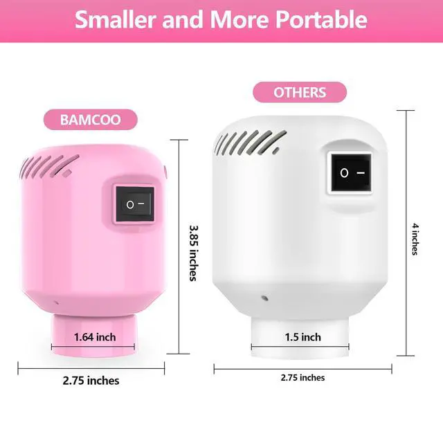 Alt view image 3 of 7 - Electric Pump for Vacuum Storage Bags, Travel Vacuum Pump for Various Vacuum Seal Bags Portable Vacpack Air Pump for Compression Clothing Blanket Luggage Pink (Storage Bag Not Included)