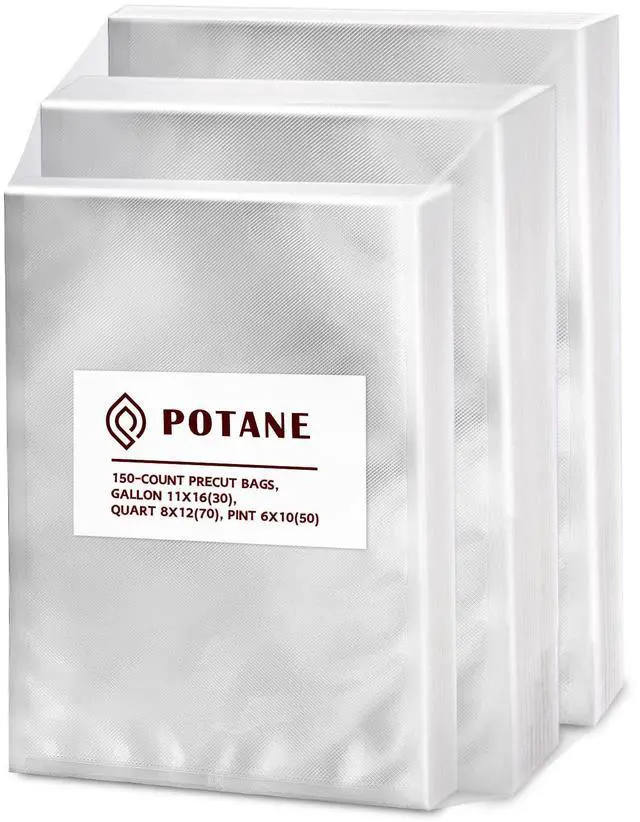 Main image of Vacuum Sealer Bags, Precut 150 Gallon 11x16, Quart 8x12, Pint 6x10, Smell-Proof, Puncture Prevention and Heavy duty. Commercial Grade
