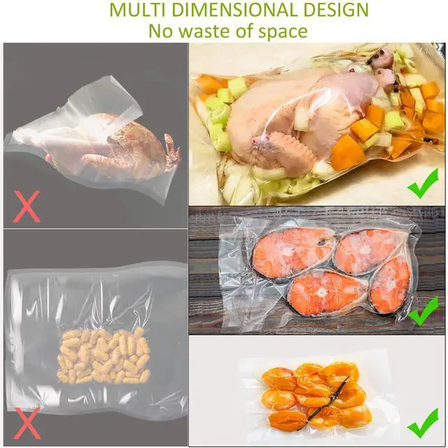 Alt view image 5 of 6 - Vacuum Sealer Bags, Precut 150 Gallon 11x16, Quart 8x12, Pint 6x10, Smell-Proof, Puncture Prevention and Heavy duty. Commercial Grade