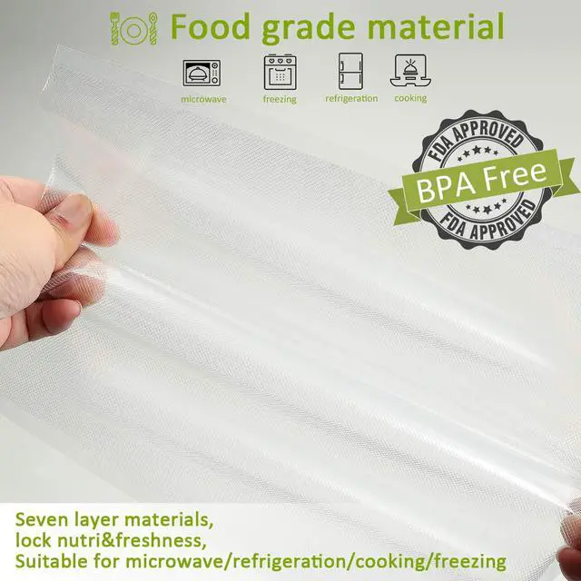 Alt view image 4 of 6 - Vacuum Sealer Bags, Precut 150 Gallon 11x16, Quart 8x12, Pint 6x10, Smell-Proof, Puncture Prevention and Heavy duty. Commercial Grade