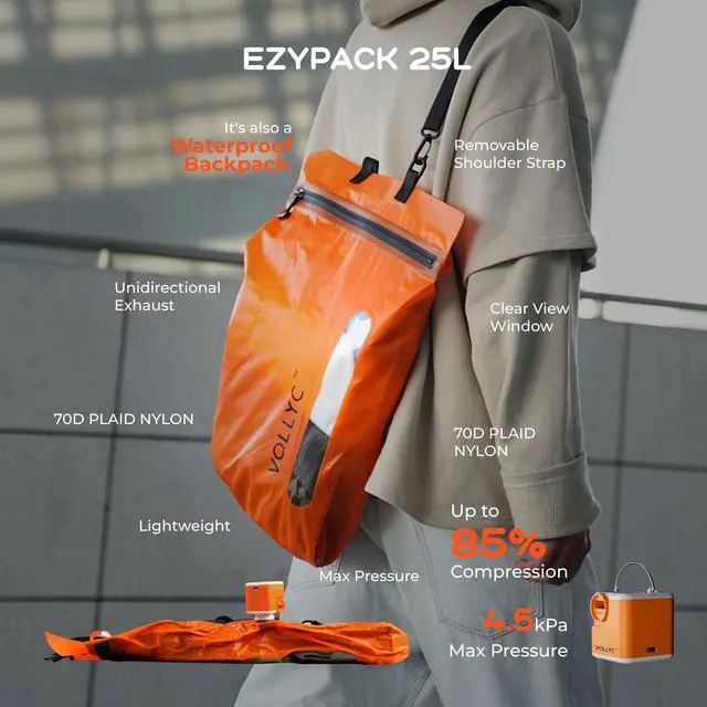 Alt view image 4 of 7 - 25L Waterproof Travel Vacuum Bags, Tear-Resistant Design,Lightweight Compression Storage, Durable Vacuum Seal Bags for Clothing Travel Luggage, Camping, Hiking & Road Trips
