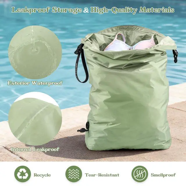 Alt view image 2 of 7 - Travel Laundry Bag for Dirty Clothes, Waterproof Travel Compression Bags for Packing, Moisture-resistant Vacuum Storage Bag, Space-Saving Laundry Storage Organizer for Cruise, Swimming, Gym