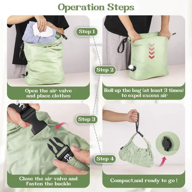Alt view image 5 of 7 - Travel Laundry Bag for Dirty Clothes, Waterproof Travel Compression Bags for Packing, Moisture-resistant Vacuum Storage Bag, Space-Saving Laundry Storage Organizer for Cruise, Swimming, Gym