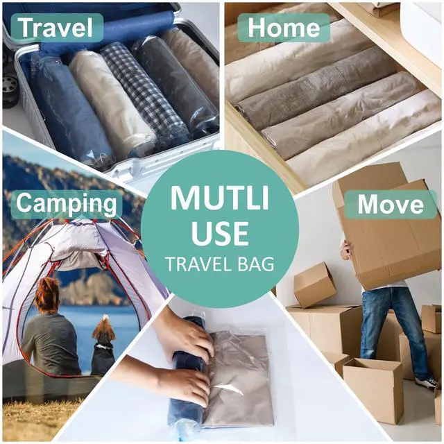 Alt view image 5 of 7 - Compression Bags for Travel - Travel Essentials - 16 Pack Space Saver Bags - No Vacuum Needed - Compression Packing Bags for Cruise Accessories