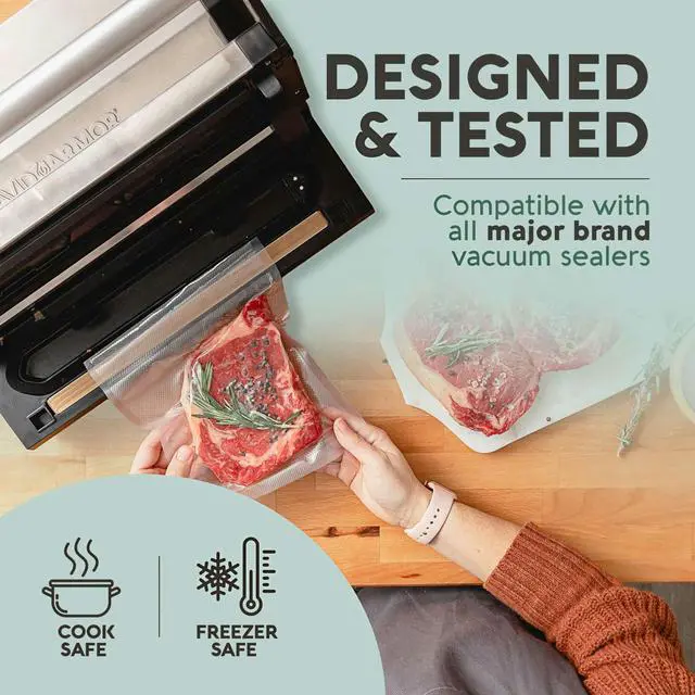Alt view image 5 of 7 - Vacuum Sealer Bags, Vac Seal Bags for Food Storage, Freezing, and Sous Vide Cooking, Non-BPA Freezer Vacuum Sealer Bags, Pint, Quart, and Gallon Sizes Combo Pack, 150 Bags