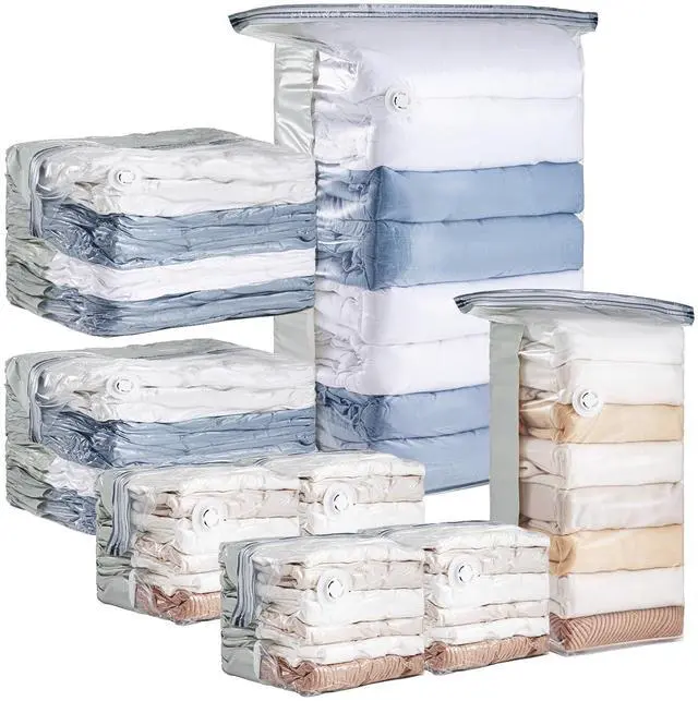 Main image of 8 Pack Vacuum Storage Bags, Cube Combo (3 Jumbo+5 Medium), Vacuum Seal Bags for Clothing, Bedding, Blanket, Space Saving Closet Organization