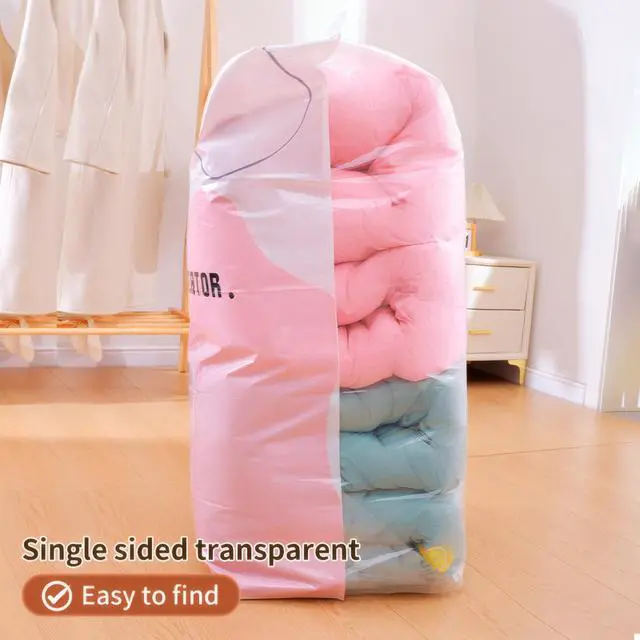 Alt view image 3 of 6 - 4 Pack Vacuum Storage Bags, Space Saver Bag Vacuum Seal Bags for Clothing Travel Moving Blankets Pillows Storage and Organization.40 x 60CM