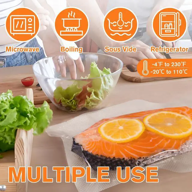 Alt view image 4 of 7 - 200 Precut Quart 8" x 12" BPA-Free Vacuum Sealer Bags for Food