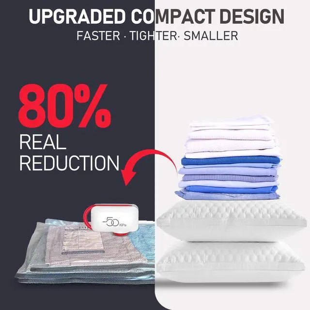Alt view image 2 of 7 - Pack Vacuum Bags for Travel, Vacuum Seal Compression Bags for Clothing, Carry-On Luggage Space Saver Bags with Plug-in Electric Pump