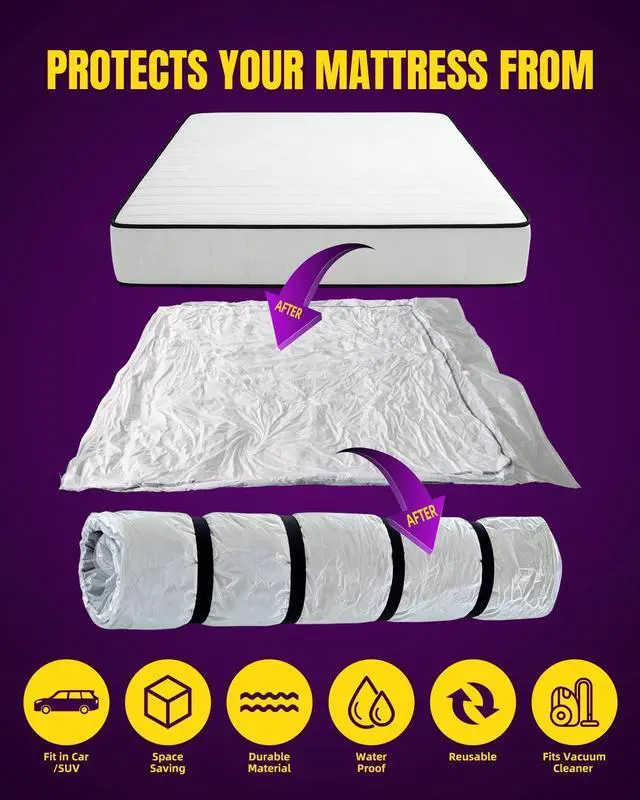 Alt view image 3 of 7 - Mattress Vacuum Bag, Vacuum Seal Storage Bag for Mattress & Clothing Heavy Duty Reusable Mattress Storage Bag (1 Queen)