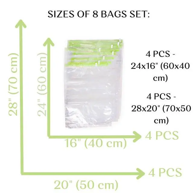 Alt view image 4 of 7 - 8 Travel Space Saver Bags - No Vacuum or Pump - for Clothes - Reusable - Luggage Compression - Set of 4 L and 4 M Sacks - Transparent