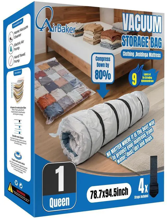 Main image of Vacuum Bag for Moving, Vacuum Seal Bag Heavy Duty Storage Bag (1 Queen/Full/Full-XL)