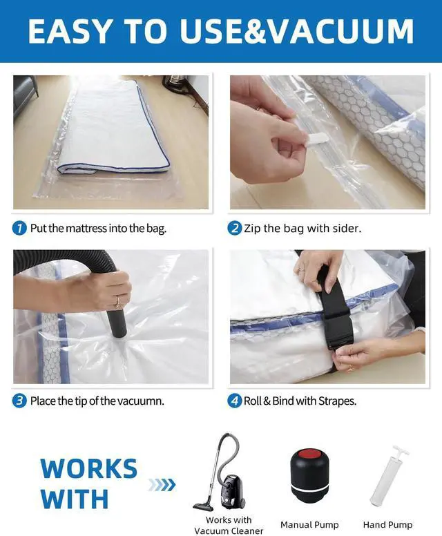 Alt view image 5 of 7 - Vacuum Bag for Moving, Vacuum Seal Bag Heavy Duty Storage Bag (1 Queen/Full/Full-XL)