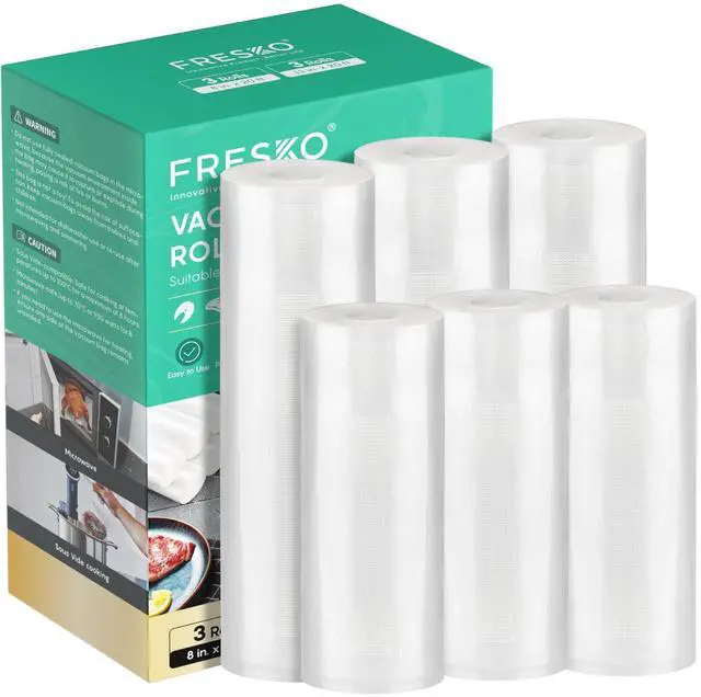 Main image of Vacuum Sealer Bags Food Rolls 6 Packs - 8" x 20' & 11" x 20'