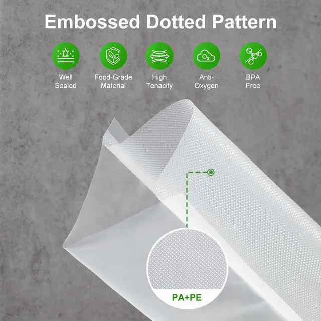 Alt view image 6 of 7 - 8" x 150' Vacuum Seal Roll Keeper with Cutter, Commercial Grade Vacuum Sealer Bags for Food Saver,BPA Free,Ideal for Storage, Meal Prep and Sous Vide