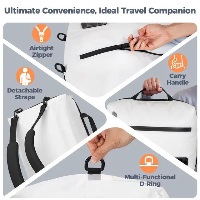 Alt view image 7 of 7 - Travel Vacuum Bags with Built-in Pump, White