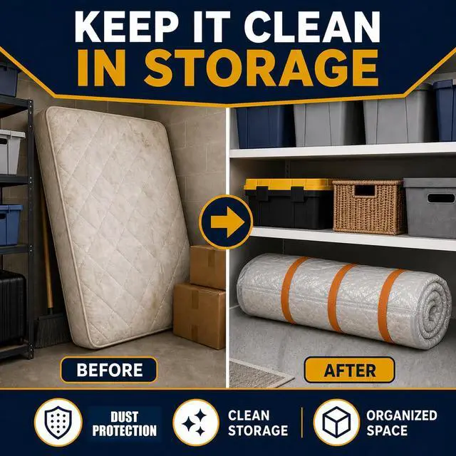 Alt view image 3 of 7 - Memory Foam Mattress Vacuum Bag for Moving and Storage, Heavy-Duty Mattress Compression Bag with Adjustable Compression Straps and Dual-Zip Seal (Twin/Twin-XL)