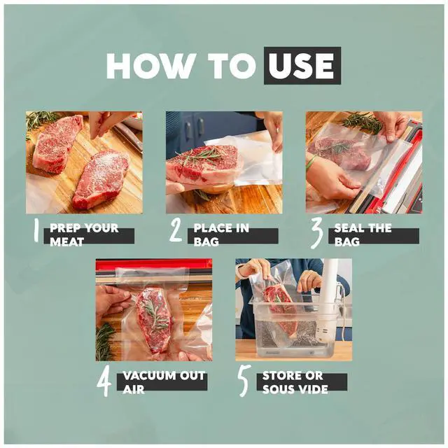 Alt view image 7 of 7 - Vacuum Sealer Bags 200 Quart 8x12" For Food Saver, Commercial Grade, BPA Free, Heavy Duty, Pre-cut, for Vac Storage, Meal Prep, Sous Vide, or Dehydrated Freeze Dried Foods