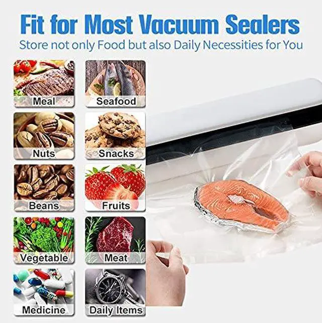 Alt view image 5 of 5 - 200 Vacuum Sealer Bags For Food, 8x12 Inch Thick BPA Free Vacuum Sealer Storage Bags, Compatible with All Vac Machines, Food Saver, Seal a Meal, Weston, Commercial Grade Precut Prep Sous Vide Bags
