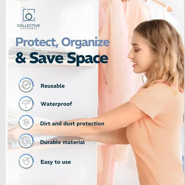 Alt view image 4 of 7 - 8 Pack Vacuum Storage Bags 4 XXL & 4 Jumbo Vacuum Seal Bags for Blankets, Comforters, Clothing & Bedding - Space Saver Compression Bags