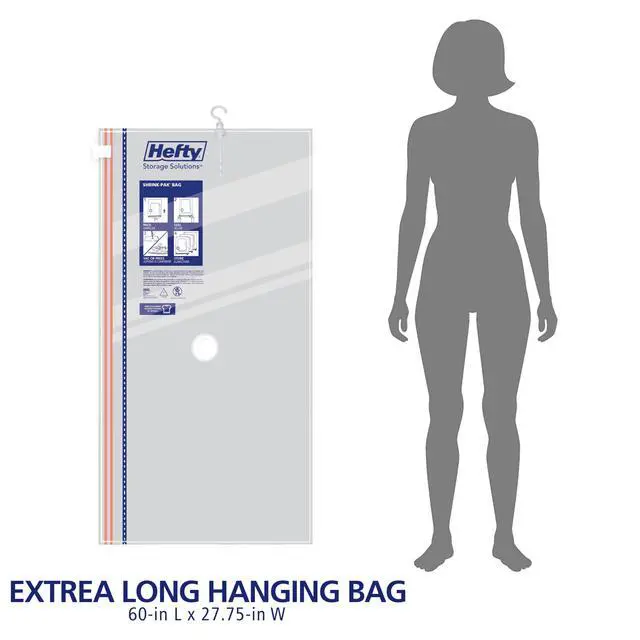 Alt view image 7 of 7 - Hanging Compression Bags 3 Extra Long Vacuum Garment Storage Bags for Clothes, Travel, Closet Organization (60 X 27 Inches) (X-Large)