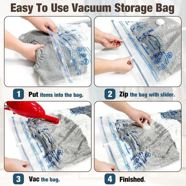 Alt view image 3 of 6 - 10 Jumbo Vacuum Storage Bags for Bedding, Vacuum Seal Bags for Clothing