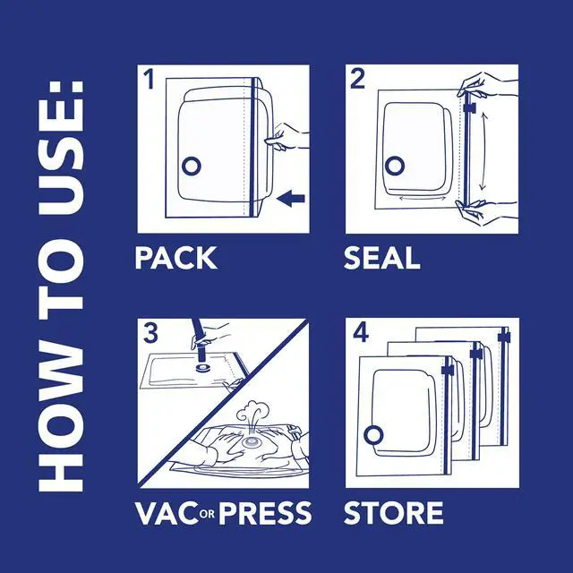 Alt view image 6 of 7 - Pak Vacuum Storage Bags - Space Saver for Under Bed Storage, Clothing and Comforters, Odor Resistant, 3X More Storage Space - 3 Large, 3 XL Bags