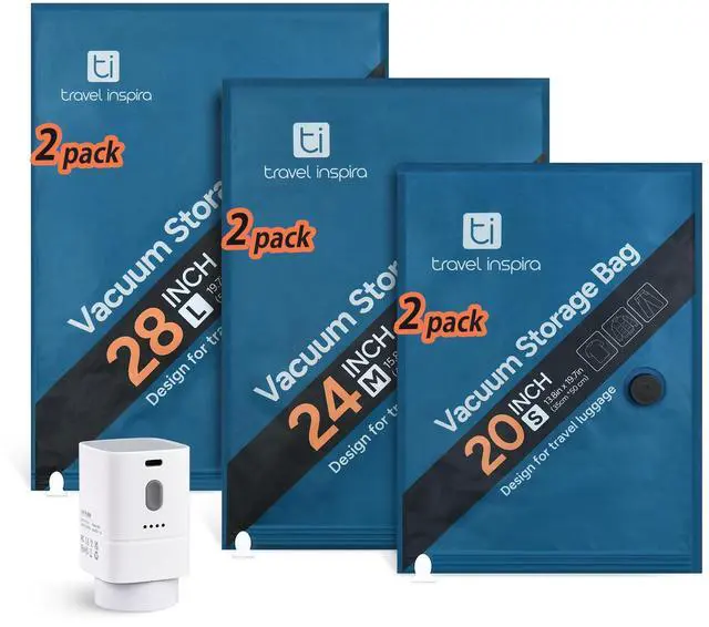 Main image of Vacuum Storage Bag with Wireless Pump for Carry On Checked Luggage 2S/2M/2L