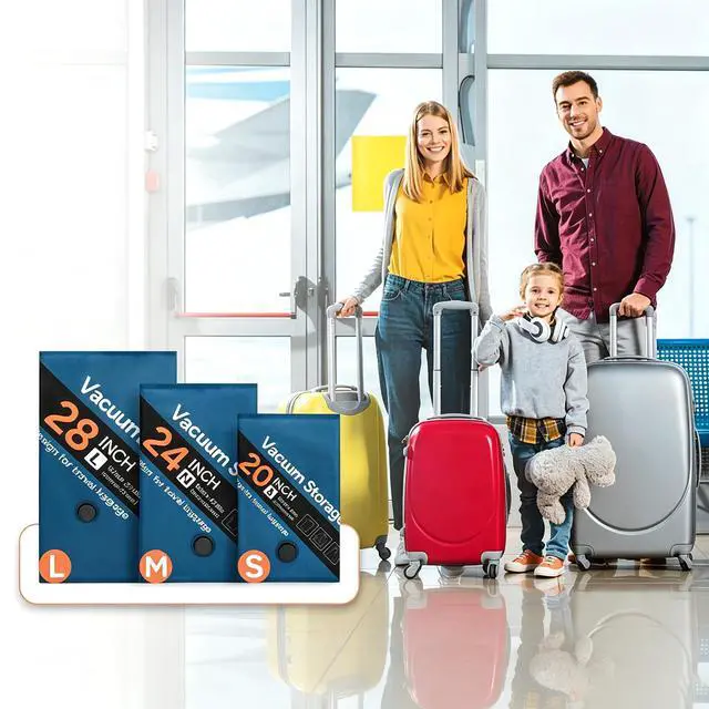Alt view image 3 of 7 - Vacuum Storage Bag with Wireless Pump for Carry On Checked Luggage 2S/2M/2L