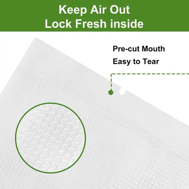 Alt view image 4 of 7 - Vacuum Sealer Bags for Food, 200pcs Food Saver Seal Bags Quart 8" x 12", BPA Free Precut Commercial Grade, Puncture Resistant for Meal Prep, Sous Vide, Freezer
