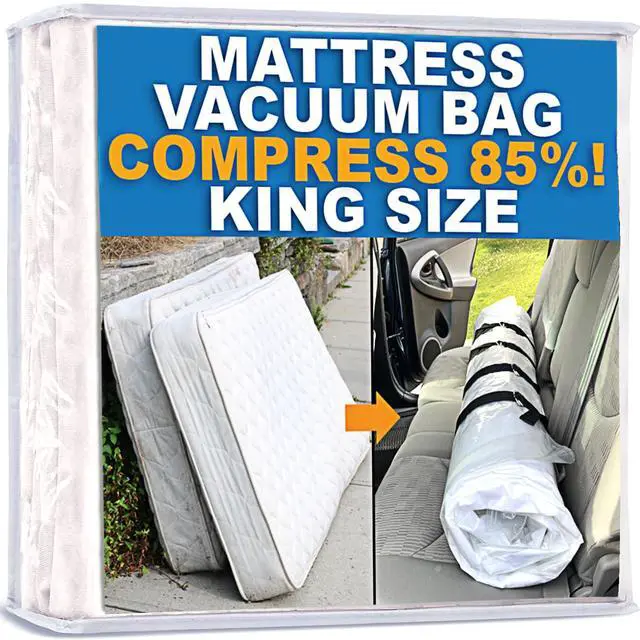 Main image of Mattress Vacuum Bag for Moving, Vacuum Seal Mattress Bag for Memory Foam or Inner Spring Mattresses, Compression and Storage for Returns, Leakproof Valve and Double Zip Seal (King)