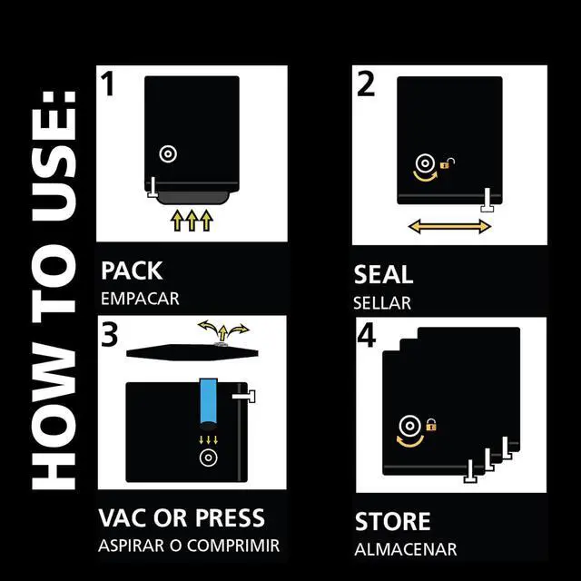 Alt view image 4 of 7 - Shrink-Pak Vacuum Seal Storage Bags for Clothing, Travel, Bedding | Tear & Water Resistant, Dual-Valve Space Saver Compression Bags, Pump Included - Jumbo (30x36 Inch), 3-Pack