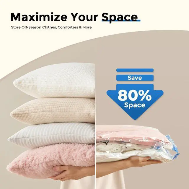 Alt view image 3 of 6 - Vacuum Storage Bags for Travel, Vacuum Seal Bags for Clothes and Travel, Space Saver Bags in Multiple Carry-On Sizes, Perfect for Luggage and Suitcases, 20 Combo