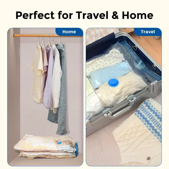 Alt view image 6 of 6 - Vacuum Storage Bags for Travel, Vacuum Seal Bags for Clothes and Travel, Space Saver Bags in Multiple Carry-On Sizes, Perfect for Luggage and Suitcases, 20 Combo