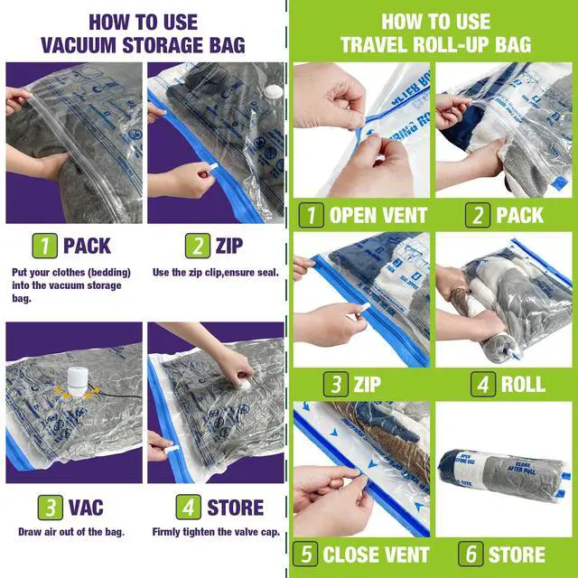 Alt view image 4 of 7 - Vacuum Storage Bags with Electric Pump, Vacuum Seal Bags for Clothing, Pillows, Blanket Bedding Comforters, 20 pack