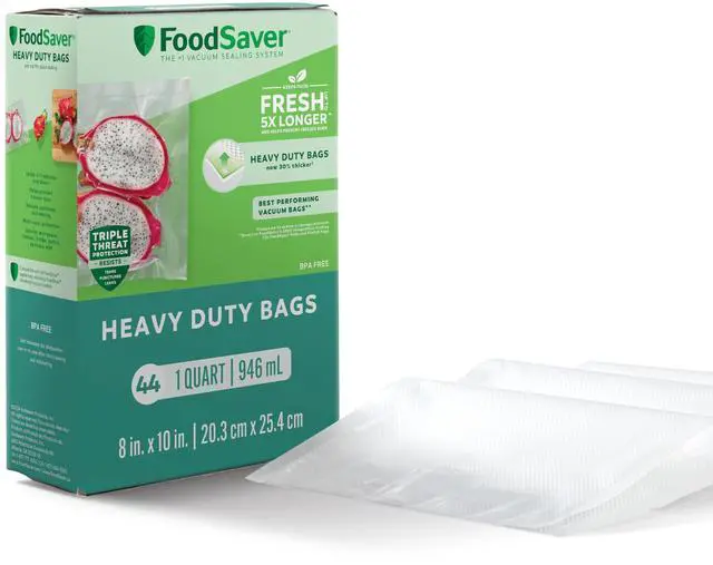 Main image of Heavy Duty Quart Vacuum Seal Bags, 44 Pack with 30% Extra Thickness, Compatible with All FoodSaver Appliances
