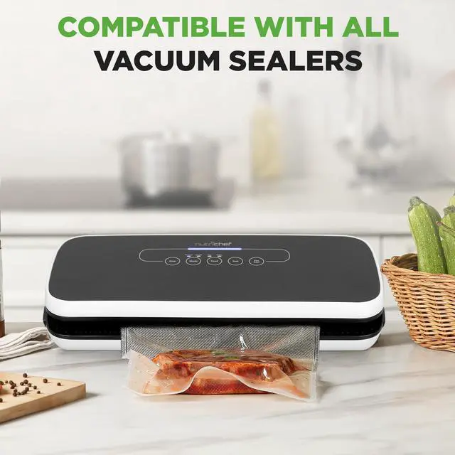 Alt view image 5 of 7 - Vacuum Sealer Bags 11x50 Rolls 2 pack for Food Saver, Seal a Meal, NutriChef, Weston. Commercial Grade, BPA Free, Heavy Duty, Great for vac storage, Meal Prep or Sous Vide