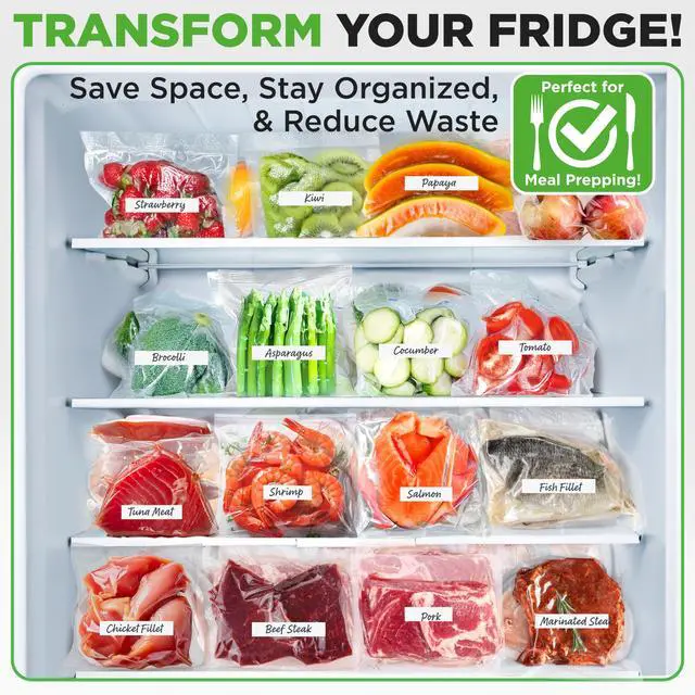 Alt view image 7 of 7 - Vacuum Sealer Bags 11x50 Rolls 2 pack for Food Saver, Seal a Meal, NutriChef, Weston. Commercial Grade, BPA Free, Heavy Duty, Great for vac storage, Meal Prep or Sous Vide