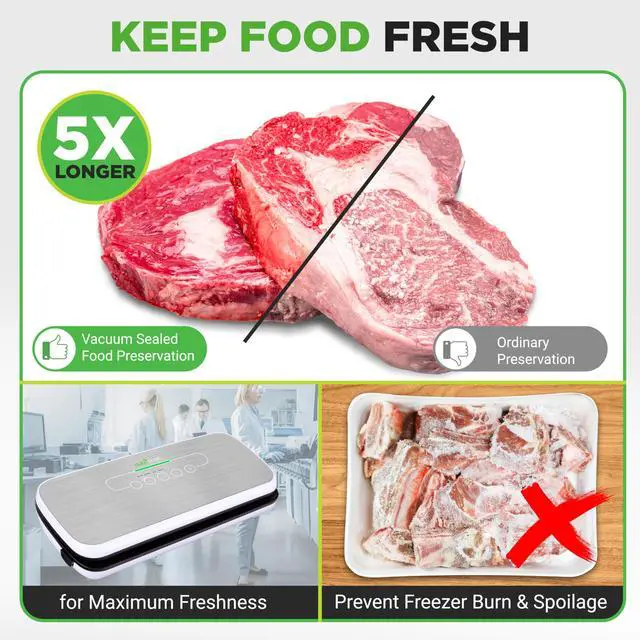 Alt view image 6 of 7 - Vacuum Sealer Bags 11x50 Rolls 2 pack for Food Saver, Seal a Meal, NutriChef, Weston. Commercial Grade, BPA Free, Heavy Duty, Great for vac storage, Meal Prep or Sous Vide
