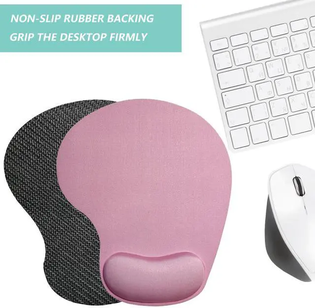 Alt view image 4 of 7 - Mouse Pad with Wrist Support, Ergonomic Mouse Pads with Memory Foam Wrist Rest, Easy Typing Pain Relief, Comfortable Home Office Computer Wrist Support Pads for Working Studying Gaming, Pink