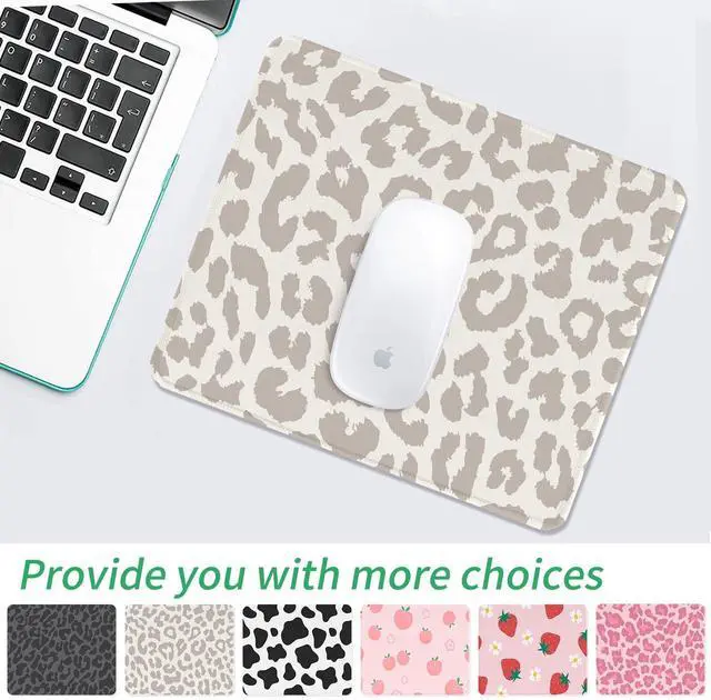 Alt view image 2 of 7 - Grey Leopard Mouse Pad, Mouse Mat Square Waterproof Mouse Pad Non-Slip Rubber Base Mouse Pads for Office Laptop,9.5"x7.8"x0.12" Inch