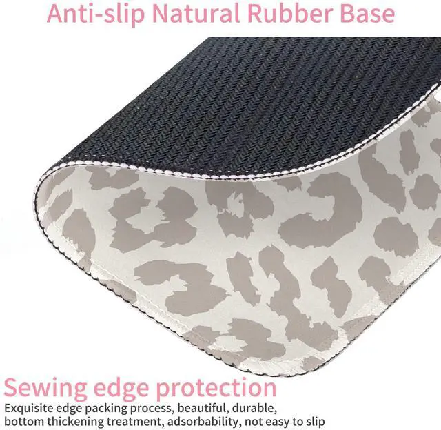 Alt view image 5 of 7 - Grey Leopard Mouse Pad, Mouse Mat Square Waterproof Mouse Pad Non-Slip Rubber Base Mouse Pads for Office Laptop,9.5"x7.8"x0.12" Inch