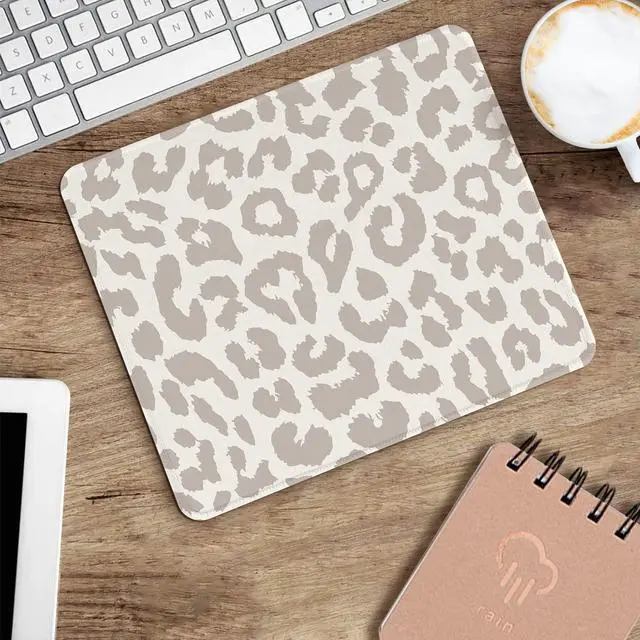 Alt view image 6 of 7 - Grey Leopard Mouse Pad, Mouse Mat Square Waterproof Mouse Pad Non-Slip Rubber Base Mouse Pads for Office Laptop,9.5"x7.8"x0.12" Inch