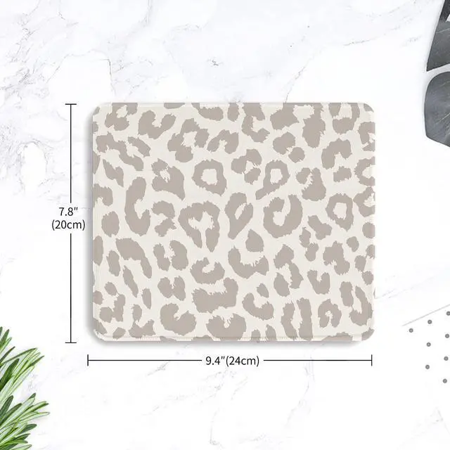 Alt view image 7 of 7 - Grey Leopard Mouse Pad, Mouse Mat Square Waterproof Mouse Pad Non-Slip Rubber Base Mouse Pads for Office Laptop,9.5"x7.8"x0.12" Inch