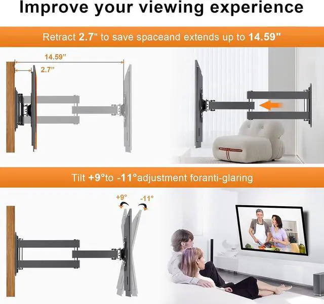 Alt view image 3 of 5 - TV Wall Mount, Bracket for Most 13-32 inch LED, LCD Monitor and Plasma TVs, Max VESA 100x100mm