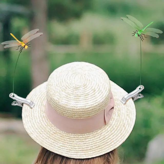 Alt view image 4 of 7 - 12 Pack 3D Dragonfly Clips, Fake Dragonflies for Garden Hat Decor