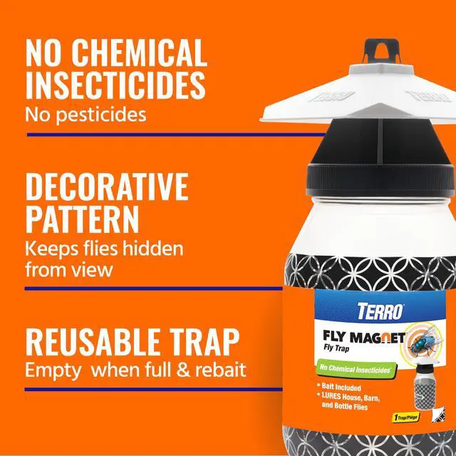 Alt view image 3 of 7 - Fly Magnet Trap, Reusable Poison-Free Outdoor Fly Catcher with Bait